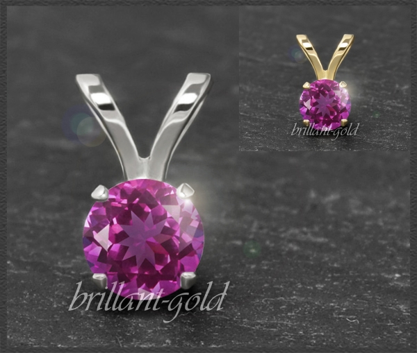 Anhänger 585 Gold Rhodolith d.rosa, 4,5,6,7mm